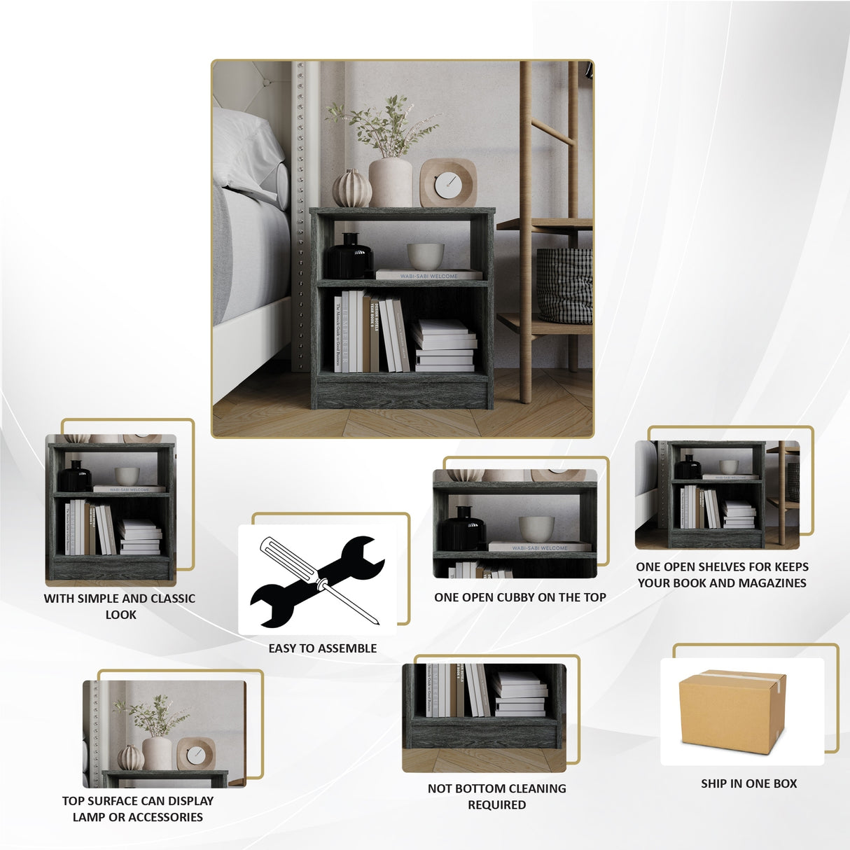 CraftPorch Classic and Simple Modern Nightstand