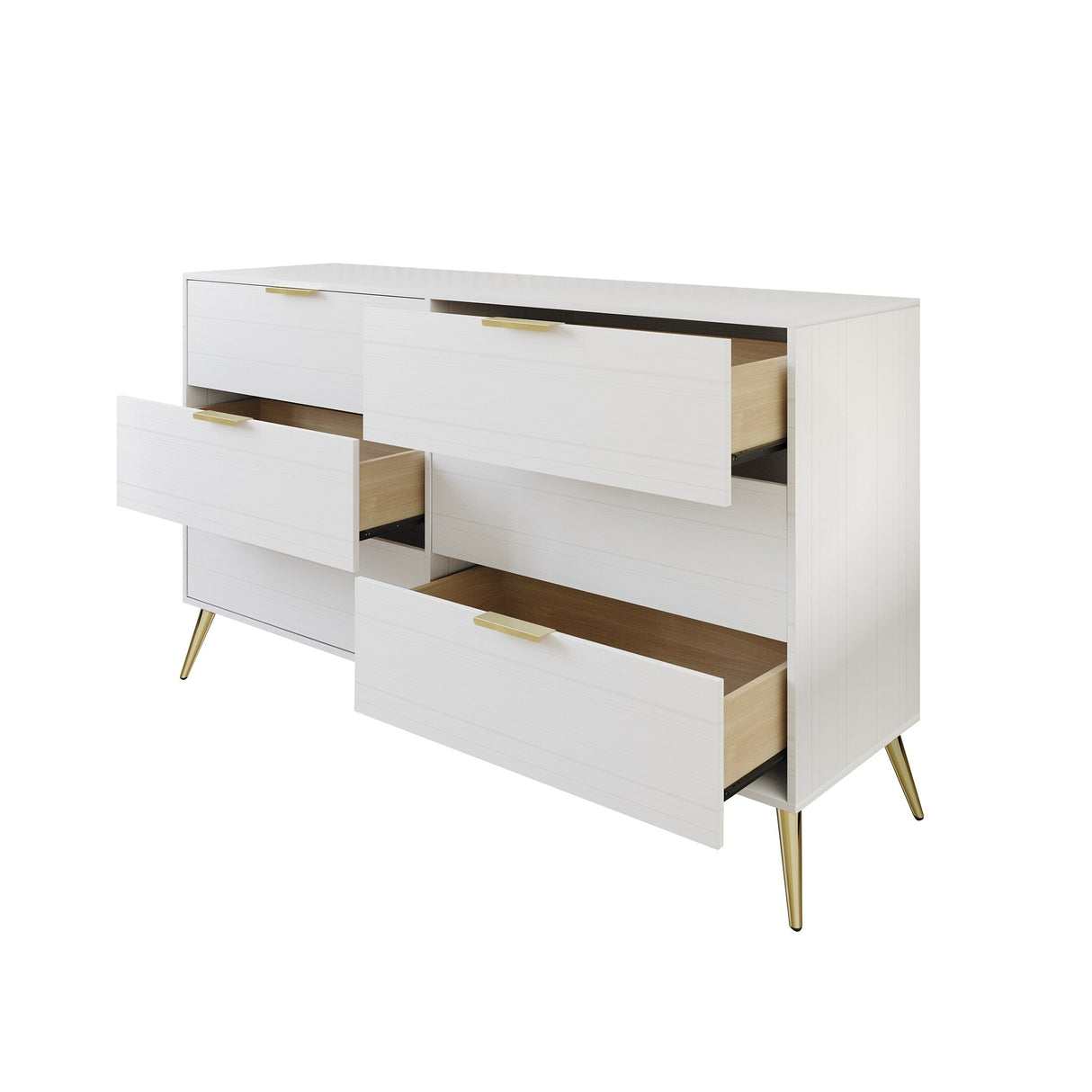 CraftPorch Contemporary 6-Drawers Wooden Dresser