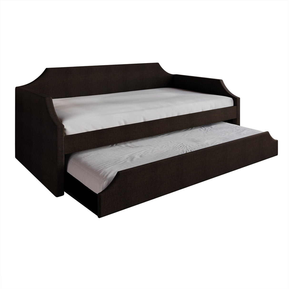 CraftPorch Elegance Linen Upholstered Twin Size Daybed with Trundle