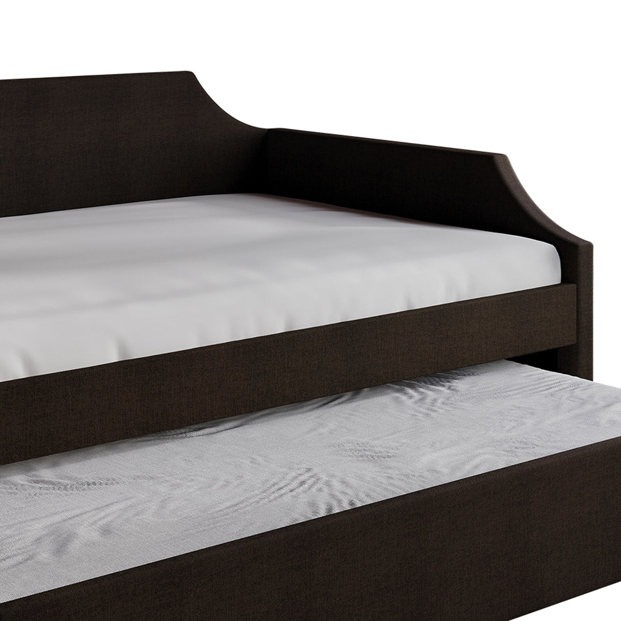 CraftPorch Elegance Linen Upholstered Twin Size Daybed with Trundle