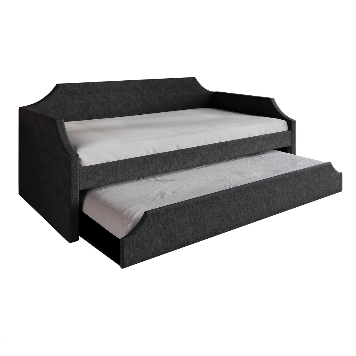 CraftPorch Elegance Linen Upholstered Twin Size Daybed with Trundle