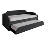 CraftPorch Elegance Linen Upholstered Twin Size Daybed with Trundle