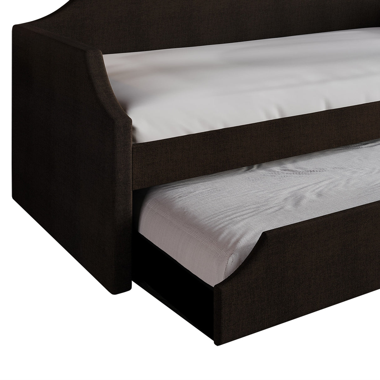 CraftPorch Elegance Linen Upholstered Twin Size Daybed with Trundle