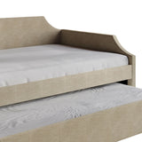 CraftPorch Elegance Linen Upholstered Twin Size Daybed with Trundle
