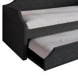 CraftPorch Elegance Linen Upholstered Twin Size Daybed with Trundle