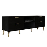 CraftPorch Elegance TV Stand Console with 2 Bookcase Living Room Set