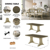 CraftPorch Elegant Farmhouse Wooden Dining Table