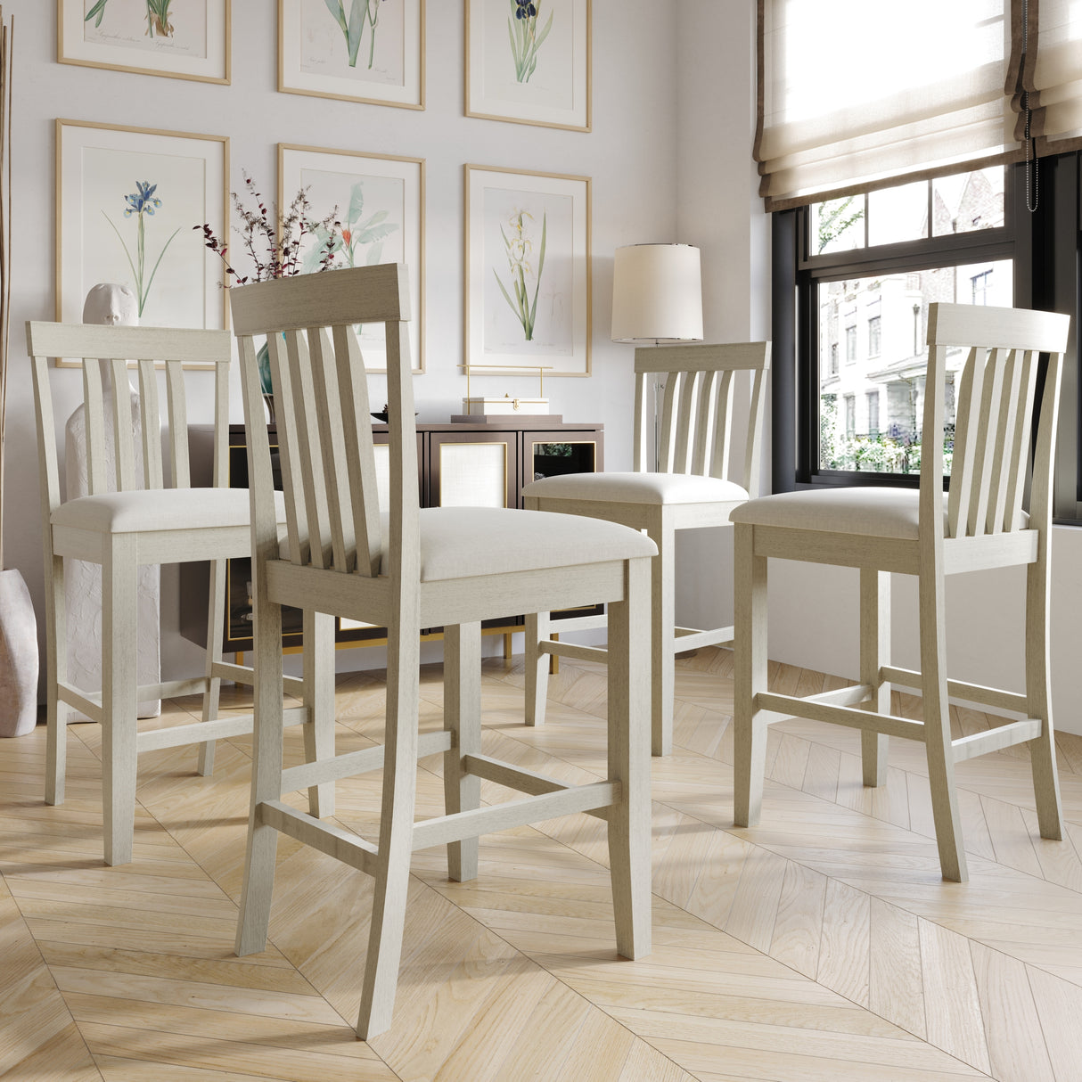 CraftPorch Gorgeous Antique Grey Dining Chairs (Set of 4)