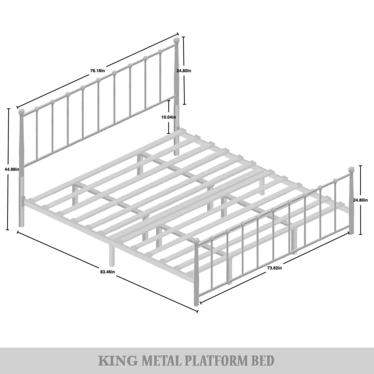 CraftPorch Minimalist Timeless Metal Platform Bed