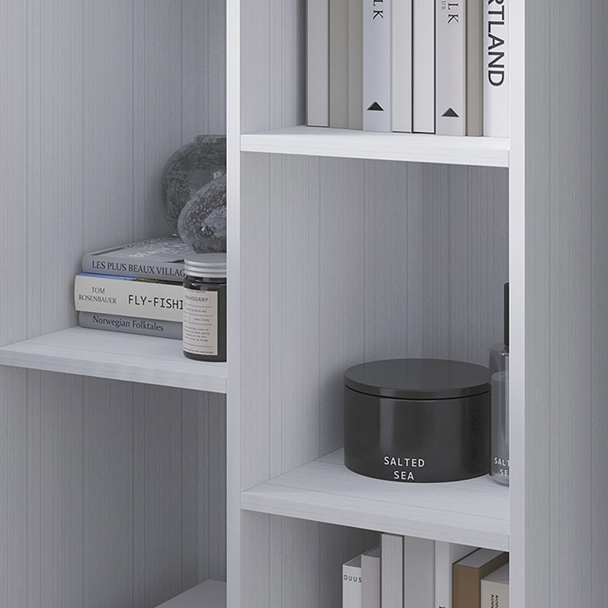 CraftPorch Simple Wooden Seven Cubby Shelves Bookcase