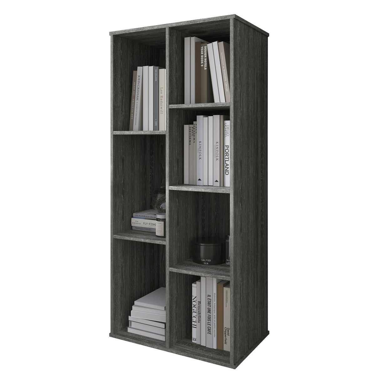 CraftPorch Simple Wooden Seven Cubby Shelves Bookcase