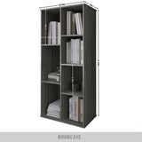 CraftPorch Simple Wooden Seven Cubby Shelves Bookcase