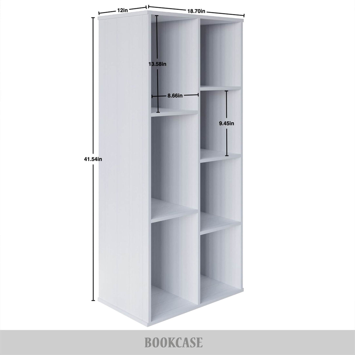 CraftPorch Simple Wooden Seven Cubby Shelves Bookcase