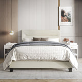 CraftPorch Simple and Clean Linen Upholstered Bed