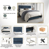 CraftPorch Simple and Clean Linen Upholstered Bed