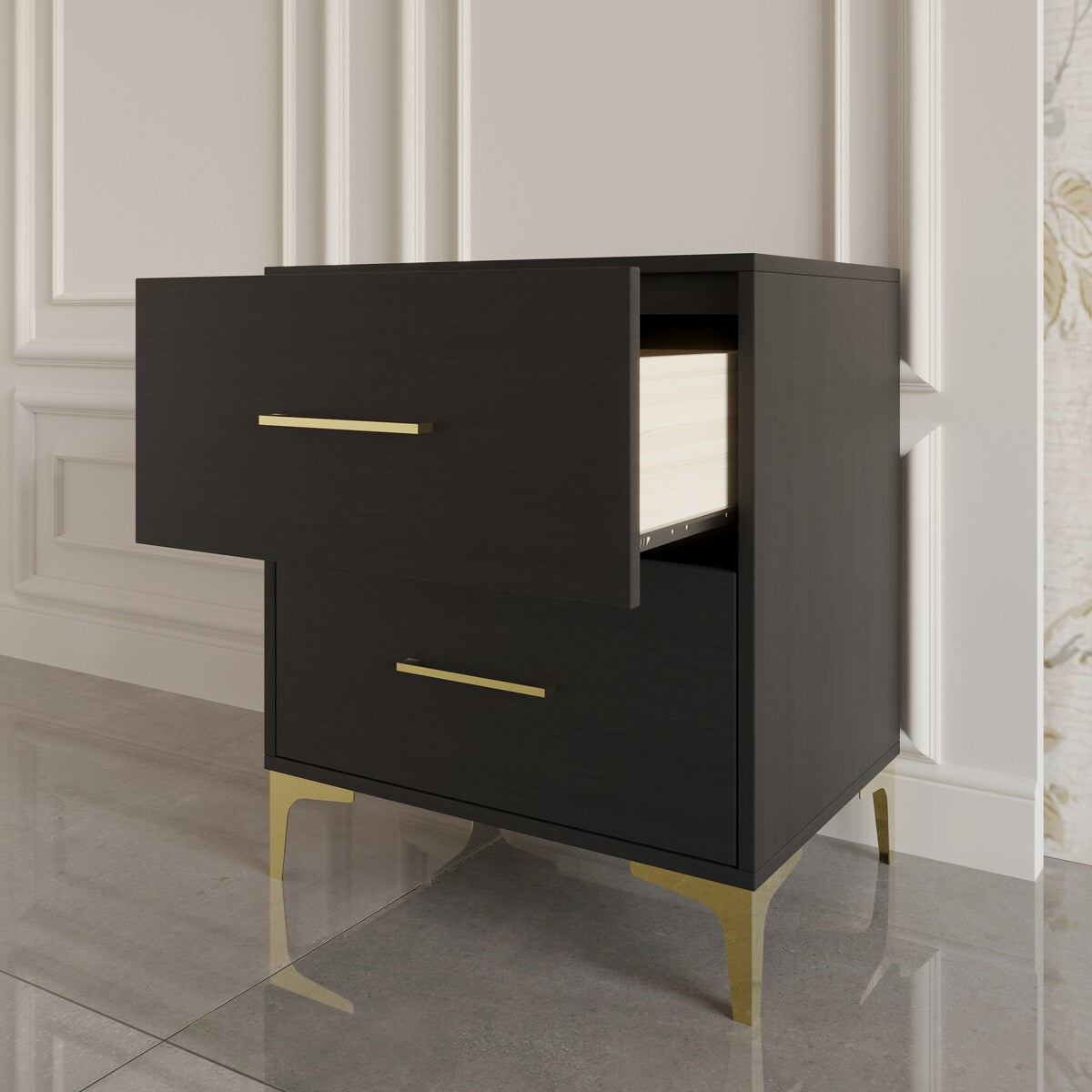 CraftPorch Simple and Stylish 2-Drawers Nightstand