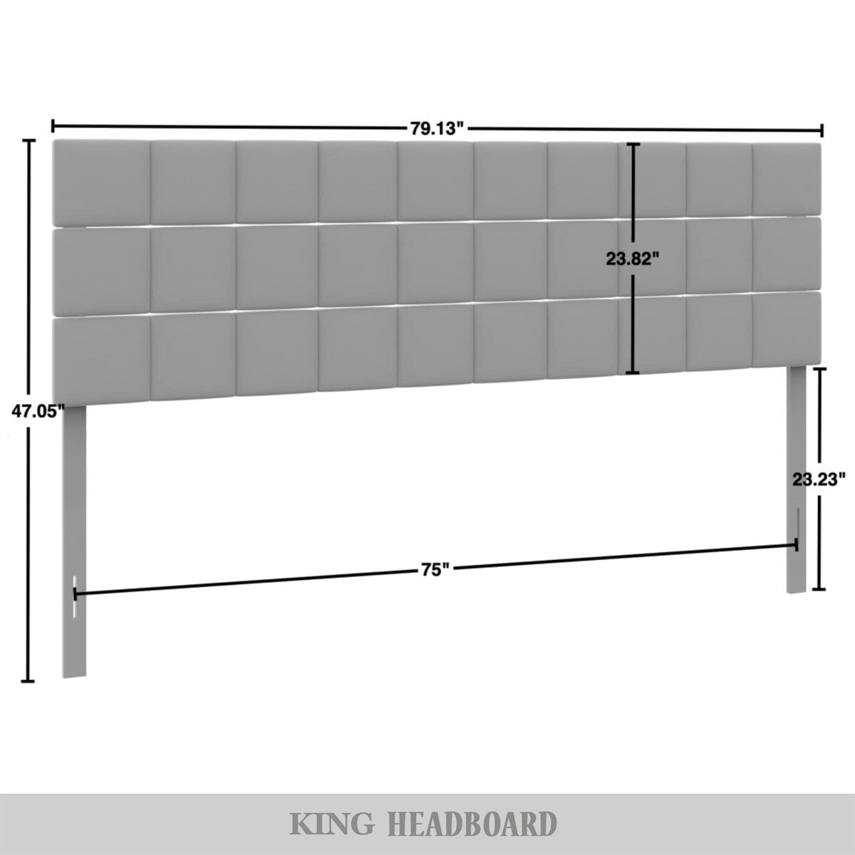CraftPorch Square Stitching Velvet Upholstered Headboard