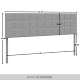 CraftPorch Square Stitching Velvet Upholstered Headboard