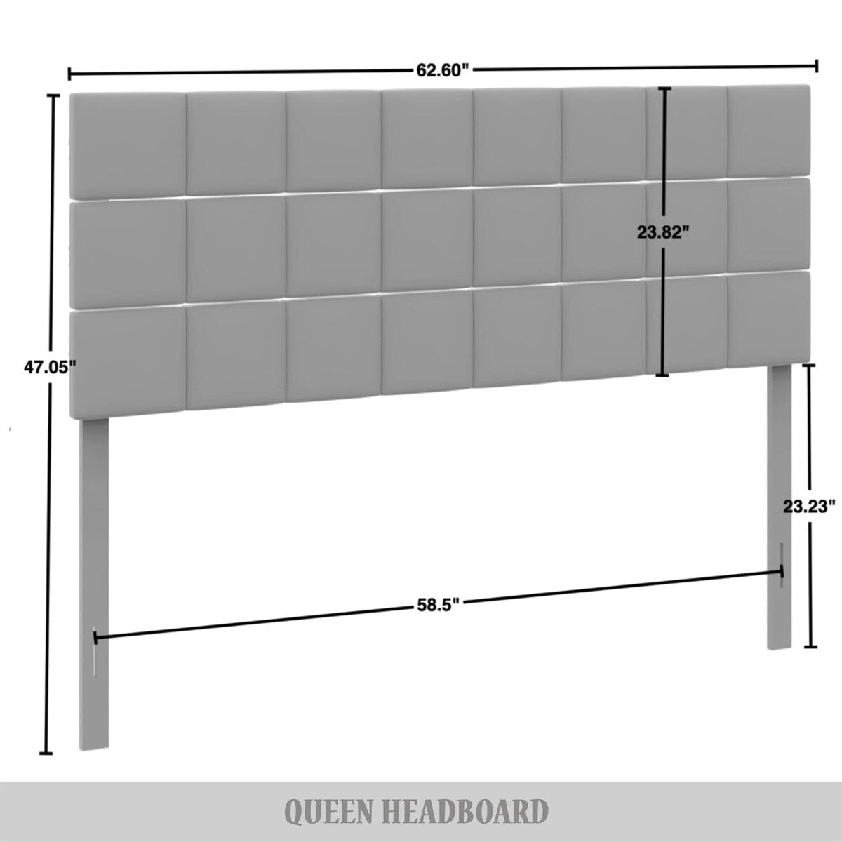 CraftPorch Square Stitching Velvet Upholstered Headboard