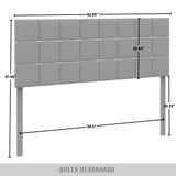 CraftPorch Square Stitching Velvet Upholstered Headboard