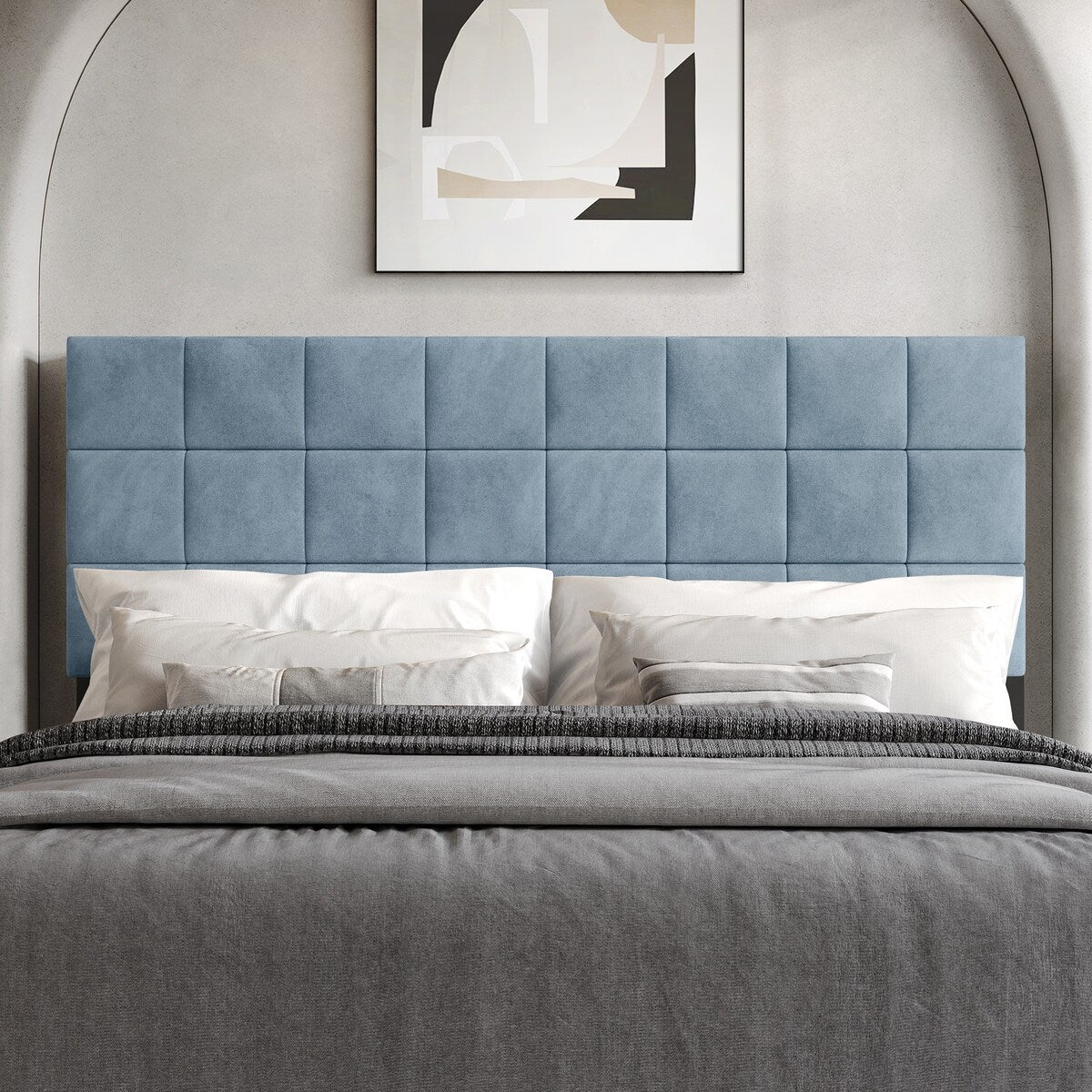 CraftPorch Square Stitching Velvet Upholstered Headboard