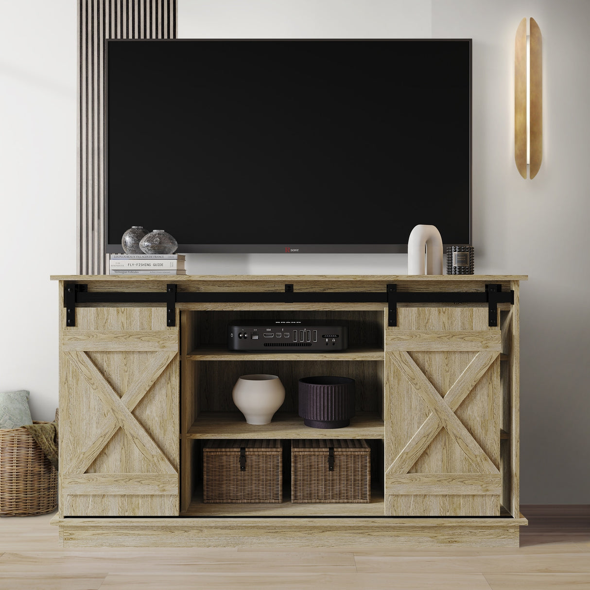 CraftPorch Vintage Style X-shaped TV Stand Console