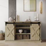 CraftPorch Vintage Style with X-shaped Metal Glides Doors Sideboard