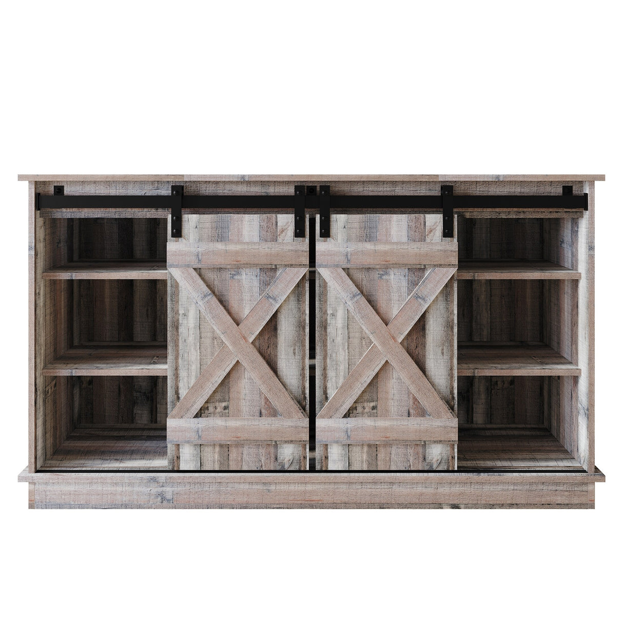 CraftPorch Vintage Style with X-shaped Metal Glides Doors Sideboard
