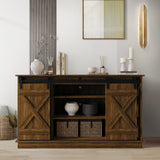 CraftPorch Vintage Style with X-shaped Metal Glides Doors Sideboard