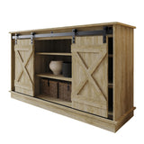 CraftPorch Vintage Style with X-shaped Metal Glides Doors Sideboard