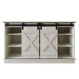 CraftPorch Vintage Style with X-shaped Metal Glides Doors Sideboard
