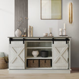 CraftPorch Vintage Style with X-shaped Metal Glides Doors Sideboard