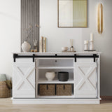 CraftPorch Vintage Style with X-shaped Metal Glides Doors Sideboard