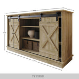 CraftPorch Vintage Style with X-shaped Metal Glides Doors Sideboard