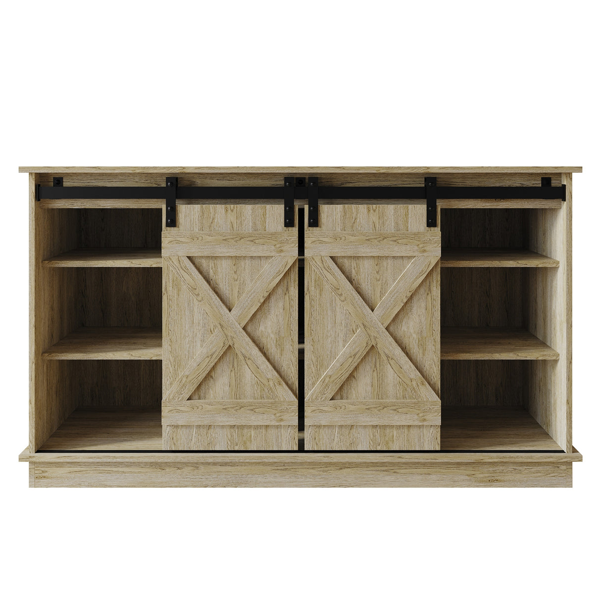 CraftPorch Vintage Style with X-shaped Metal Glides Doors Sideboard