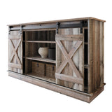 CraftPorch Vintage Style with X-shaped Metal Glides Doors Sideboard