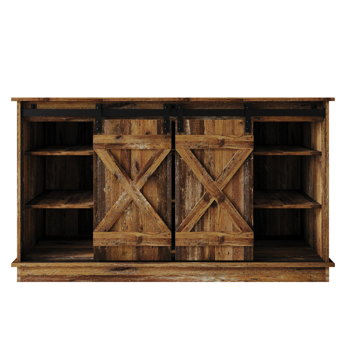 CraftPorch Vintage Style with X-shaped Metal Glides Doors Sideboard