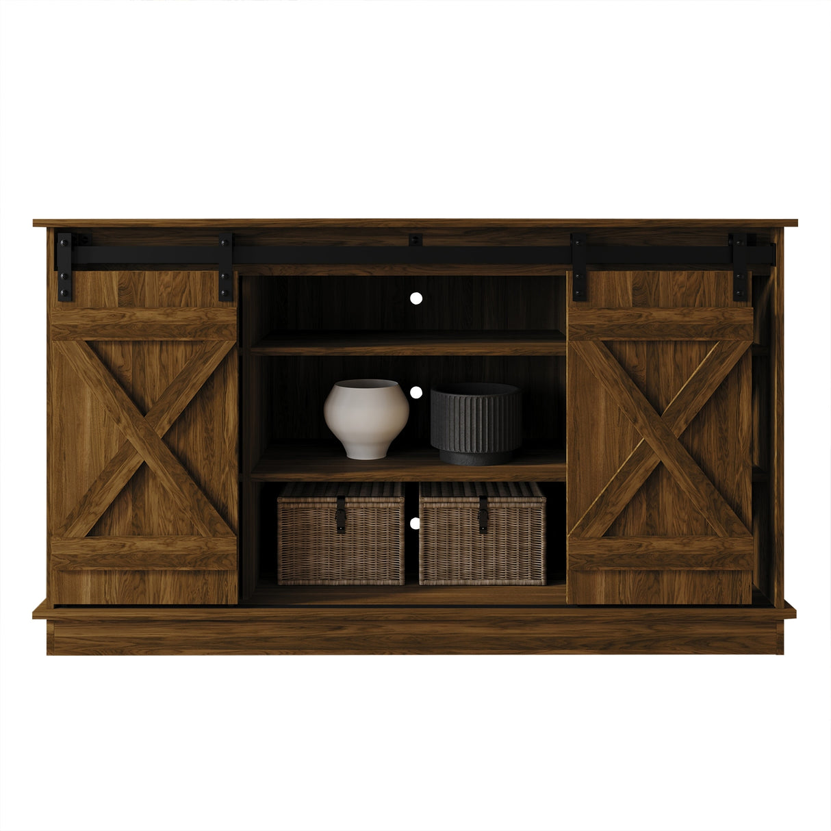 CraftPorch Vintage Style with X-shaped Metal Glides Doors Sideboard