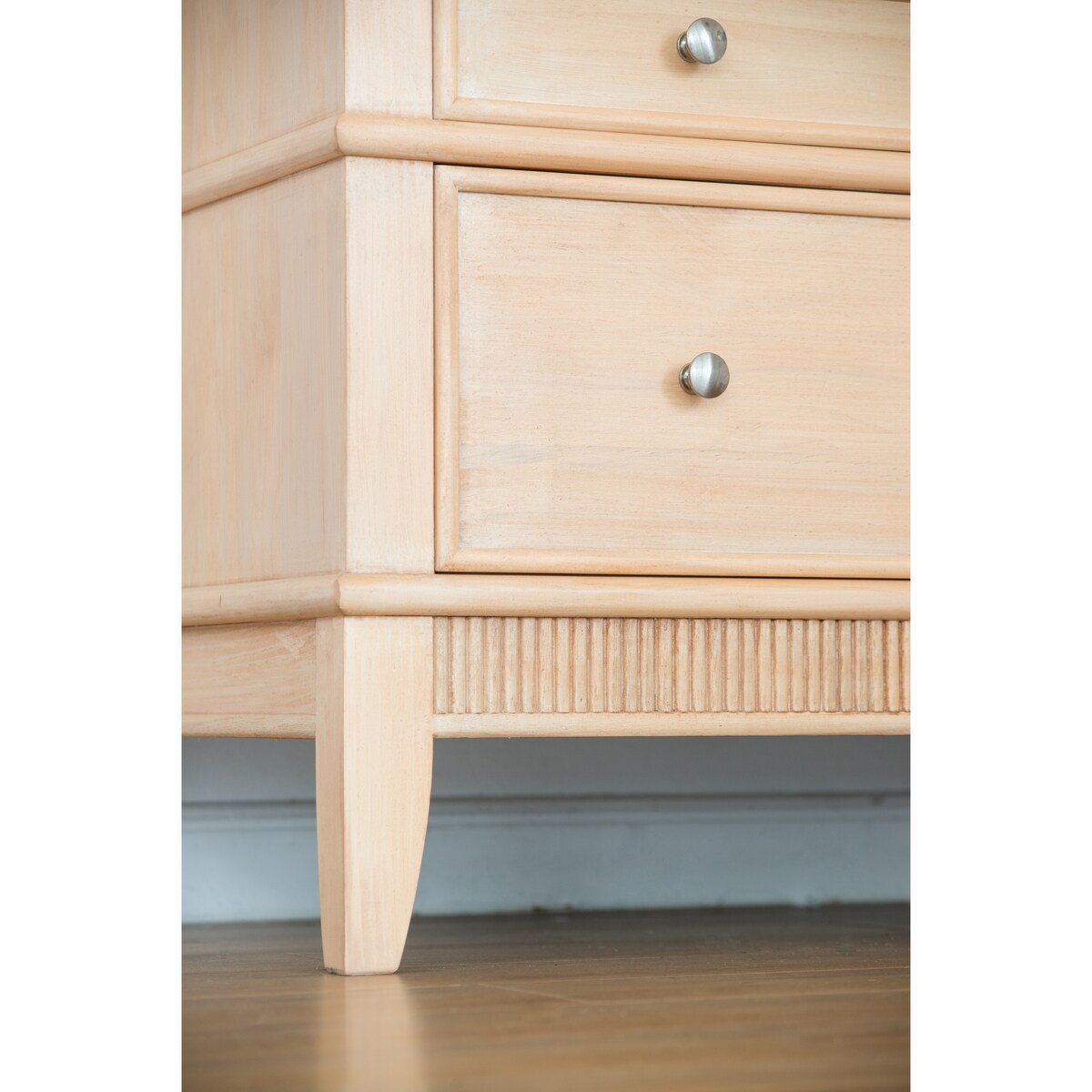 Crafted of Wood Bed Storage Cabinet Chest with Three Drawers