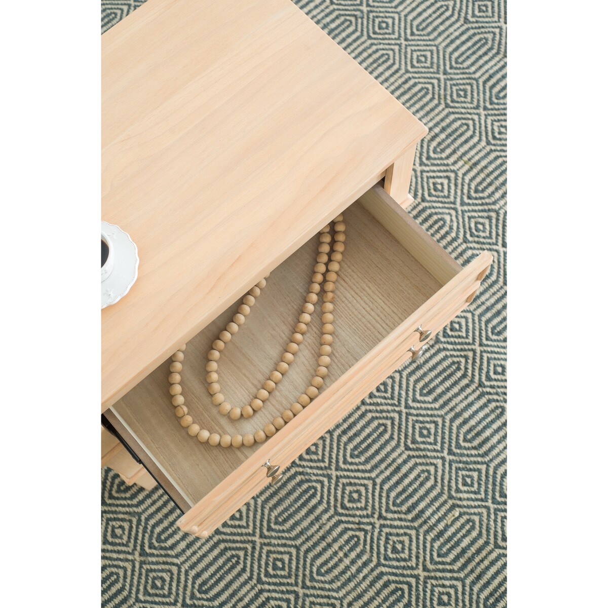 Crafted of Wood Bed Storage Cabinet Chest with Three Drawers