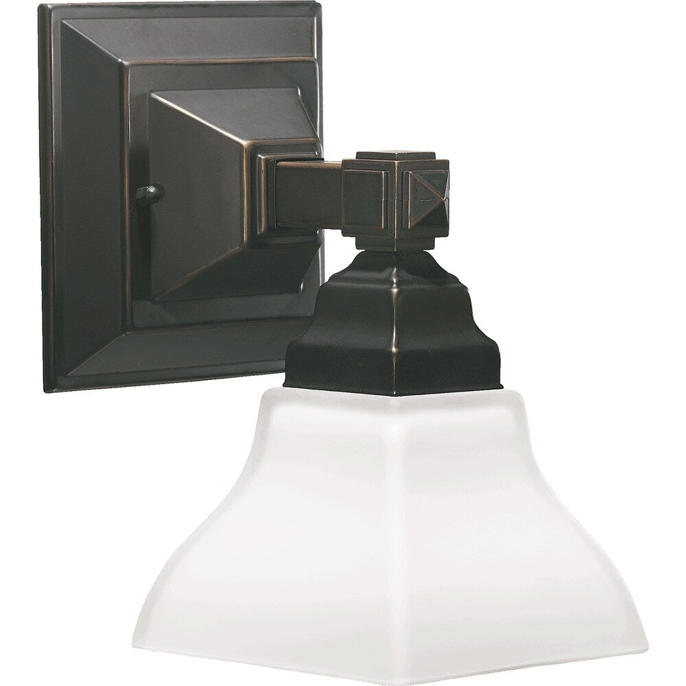 Craftsman Old World and White 1-light Wall Light