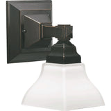 Craftsman Old World and White 1-light Wall Light