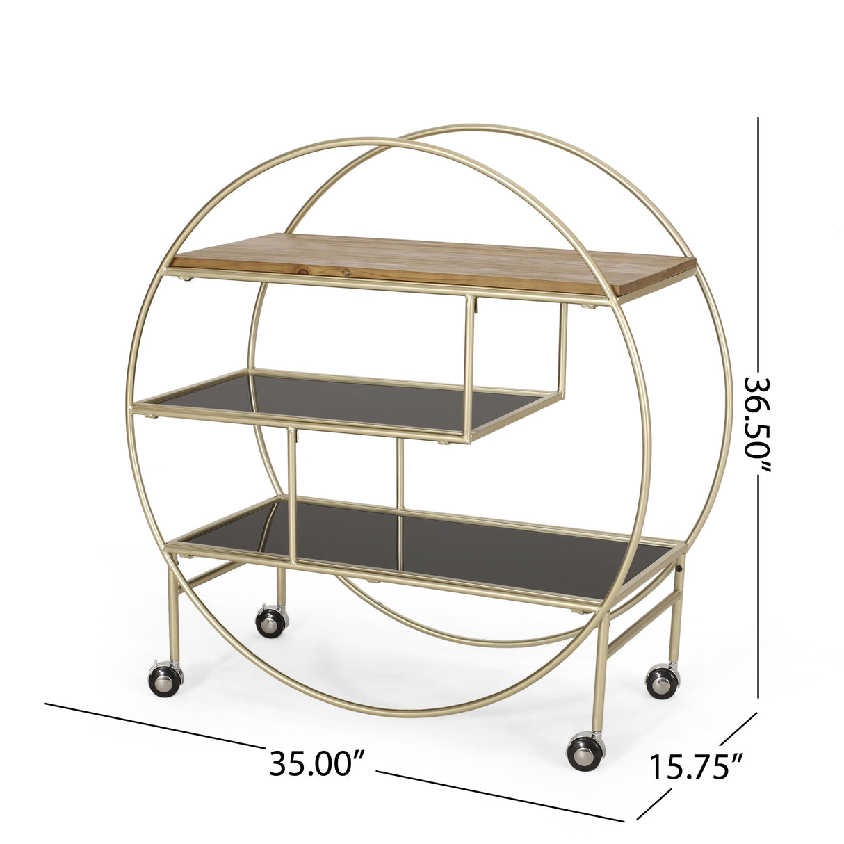 Cragin Firwood and Tempered Glass 3 Shelf Circular Bookcase by Christopher Knight Home