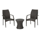 Crawford Outdoor 3-piece Round Wicker Bistro Chat Set by Christopher Knight Home
