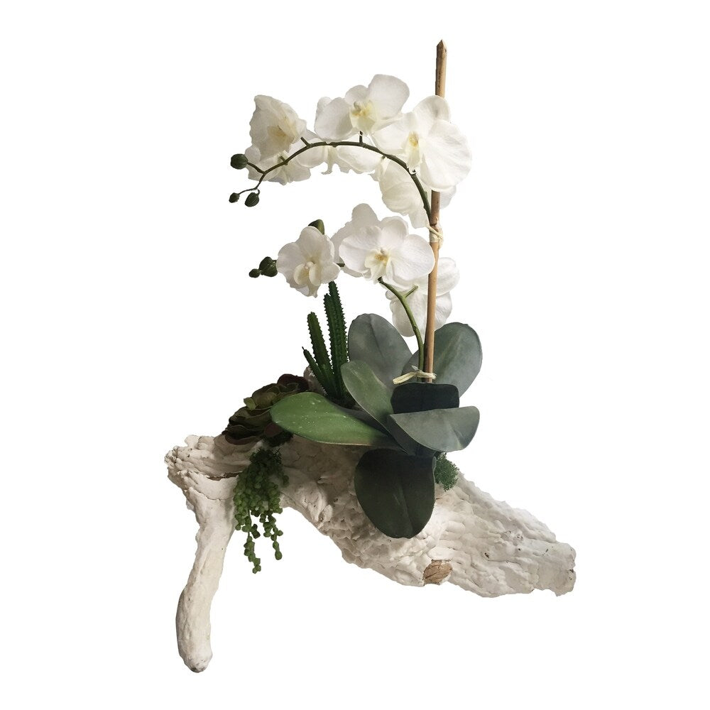 Cream 21-inch Real Touch Orchid on Branch - Multi