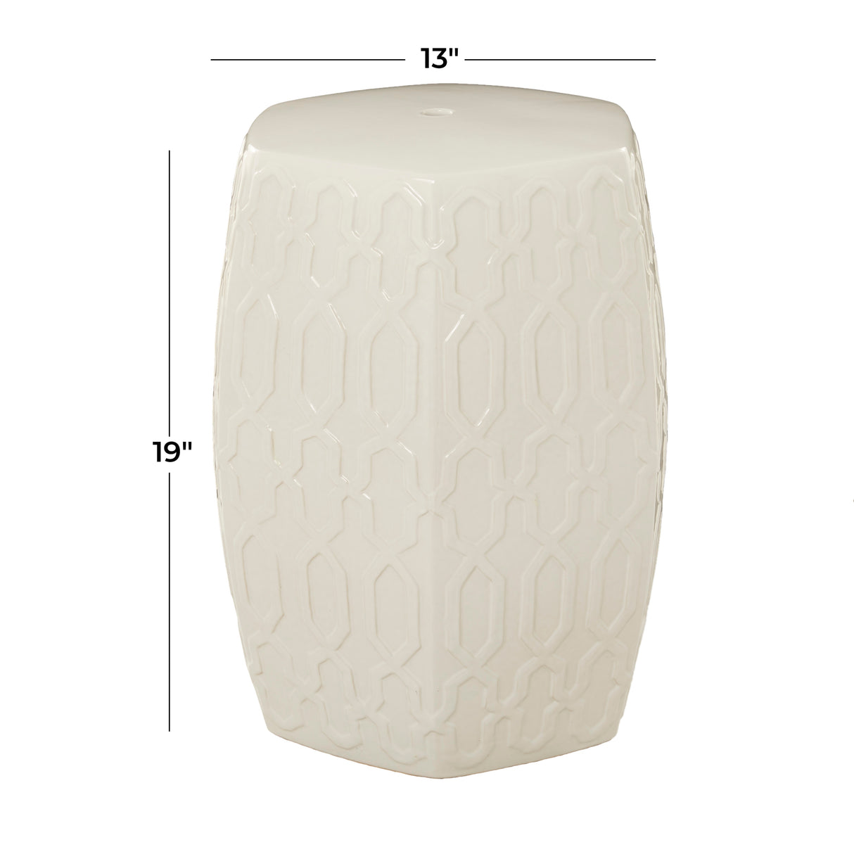 Cream Ceramic Contemporary Accent Table - 13 x 14 x 19 Round