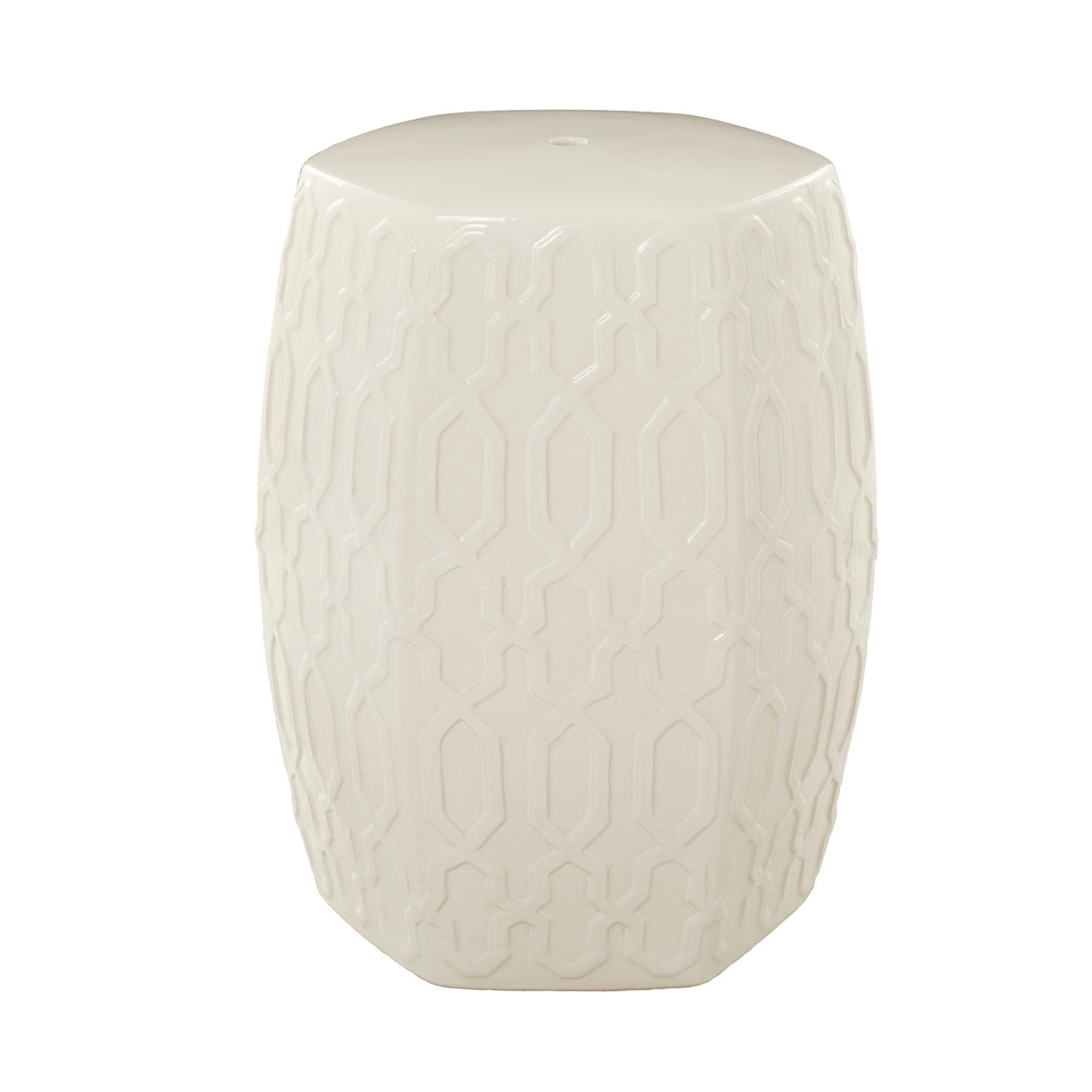 Cream Ceramic Contemporary Accent Table - 13 x 14 x 19 Round