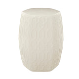 Cream Ceramic Contemporary Accent Table - 13 x 14 x 19 Round