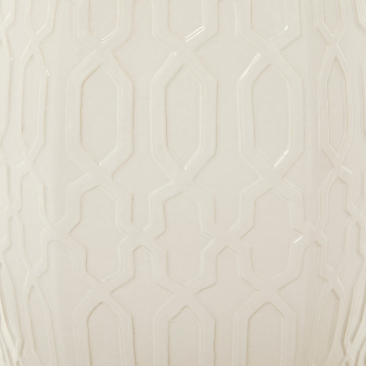 Cream Ceramic Contemporary Accent Table - 13 x 14 x 19 Round
