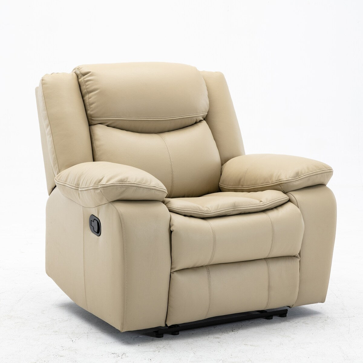 Cream PU Manual Reclining Chair